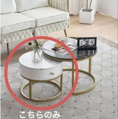 大理石 ネストテーブル ローテブル 引き出し付きのみ