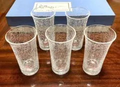 たち吉 橘吉 雪あかり 一口ビール ガラス グラス 5客 セット 箱付き SET