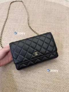 CHANEL ブラック キルティング 財布