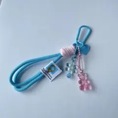 グミクマ 花 チャーム付き スマホストラップ じゃらじゃらキーホルダー