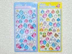 【しずくちゃん ボンボンドロップシール2枚】 青黄 大人気平成レトロキャラクター