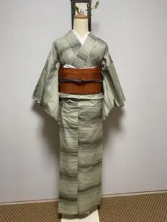 格子柄単衣の紬 身丈(肩から)155㎝
