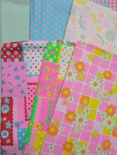 最終お値下げ　水通し済み◆希少◆Pinks生地　6柄セット①約50cm　ピンクス