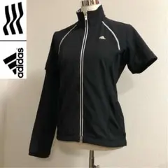 アディダスゴルフ◆ダブルジップ 2way ジャケット ブラック Mサイズ