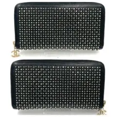 CHANEL 希少 ラインストーン スタッズ 限定ライン 長財布 付属品ほぼ有