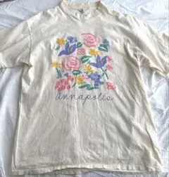 古着　花柄 Tシャツ XL