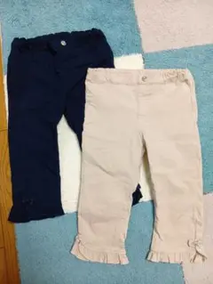 キッズパンツ 2点セット ネイビー ベージュ