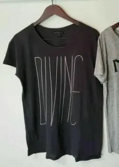 ZARA ロゴ半袖Tシャツ ブラック黒 M