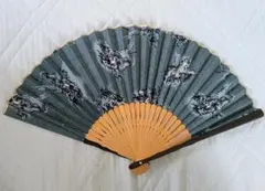 ◆暗い青 虎模様扇子