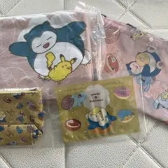 【新品未開封】ポケモン＊タオル＊ポーチ＊エコバッグ＊ジッパーバッグ　4点　ミスド