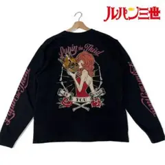 【希少】ルパン三世 長袖 Tシャツ 峰不二子 ロンT 刺繍 薔薇 スカルXL