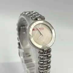【美品】PRADA 腕時計　カットガラス　三角ロゴ　新品電池　希少アイテム