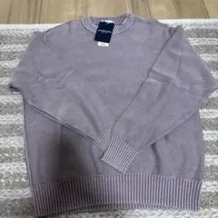 GU パープル ウォッシュドクルーネックセーター S