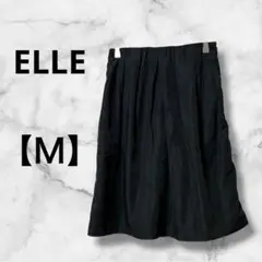 602　エル　スカート　フレアスカート　ひざ丈スカート　ブラック　軽やか素材　Ｍ