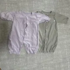2wayオールロンパース2枚セット（ラベンダー・グレー）