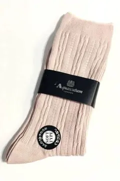 Aquascutum リブ編み　ソックス 24-26cm アクアスキュータム