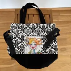 ロラライハリス ハンドメイド 丸底トートバッグ