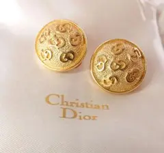 希少! Christian Dior ロゴ サークル イヤリング D73