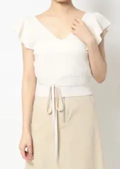 MERCURYDUO カシュクールラッフルコンパクトニット