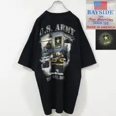 2XL相当・USA製・U.S.ARMY・WE'LL DEFEND・黒・Tシャツ