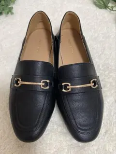 【美品】グローバルワーク　らくっション　ブラックローファー　23cm