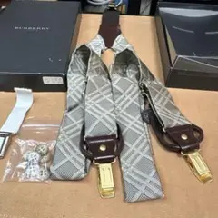 バーバリーメンズサスペンダー 未使用近い 美品  イエロー ゴールド ネイビー バーバリーメンズサスペンダー 未使用近い 美品 イエロー