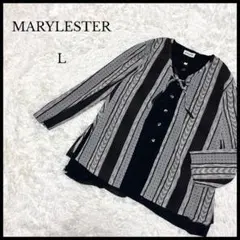 【MARYLESTER】マリーレスター 異素材シャツブラウス L ブラック