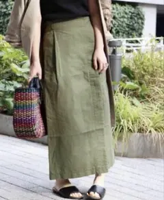 ジャーナルスタンダード　リネン　ラップスカート　40