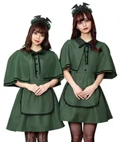 洋館メイドミニ_グリーン_M コスプレ 洋館メイド ミニ