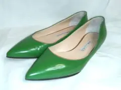 ☆美品☆PELLICO ペリーコ レザーフラットシューズ グリーン 緑 38