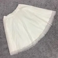 ✨テチチ テラス✨ひざ下丈チュールスカート♡ベージュ♡ふんわり感♡おしゃかわ(M
