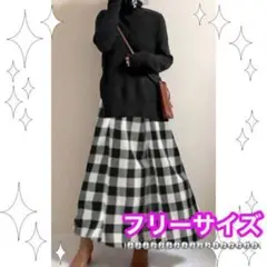 残り1点❤︎可愛いと好評❤︎ ドッキングワンピース タートルネック フリーサイズ