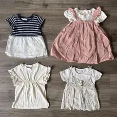 キッズ 女の子 半袖 Tシャツ トップス 4点セット 100cm