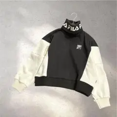 フィラ【M】ライトオン　タートルネックスウェット グレー/ホワイト　ロゴ
