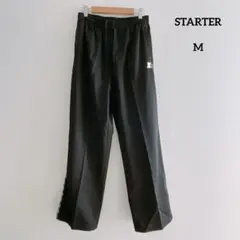 STARTER ジャージパンツ 黒 M サイドロゴ ストレート