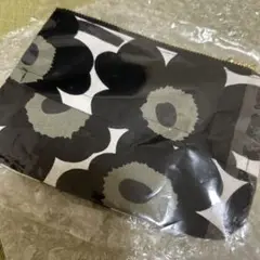 花柄ポーチ ブラック グレー