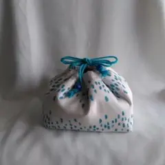 お弁当用巾着袋　白つぶつぶ
