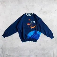 【美品】vintage カステルバジャック 青 ニット 刺繍 ゴルフ 日本製
