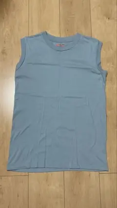 美品Hanes ノースリーブ　Mサイズ　ライトブルー　Japanfit