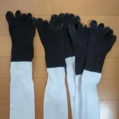 スポーツ用 5本指ソックス 白黒