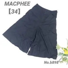マカフィー MACPHEE ワイドパンツ ガウチョパンツ 34/XS 黒　半端丈