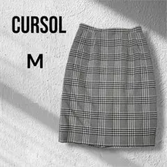 CURSOL ギンガムチェック　ミディアム　コットン　タイトスカート