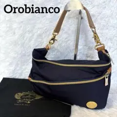 美品✨オロビアンコ ゴールド金具 ワンショルダーバッグ ナイロン ネイビー