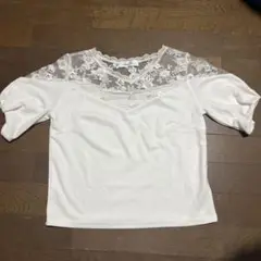 dazzlin ホワイト レース バルーン袖 トップス