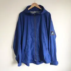 希少 ユーロ古着 ODLO オドロ ヴィンテージ ジップフーディー ブルー XL