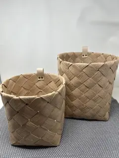 ノルディック ペーパー バスケット 　　　　ラウンド SとL 2個セット