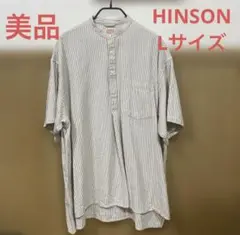 【美品】HINSON ハーフボタンシャツ　Lサイズ