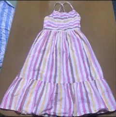 GAP kids ストライプノースリーブワンピース　130 ピンクL