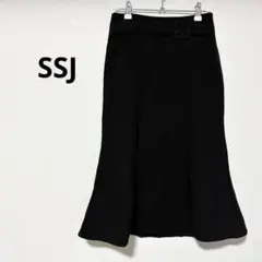 SSJ ロングスカート　マーメイド　黒　フレア　タイト　ジップアップ　S シンプ