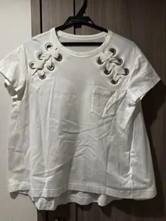【美品】Sacai サカイ　カットソー　白　ハトメ　編み上げ　デザイン
